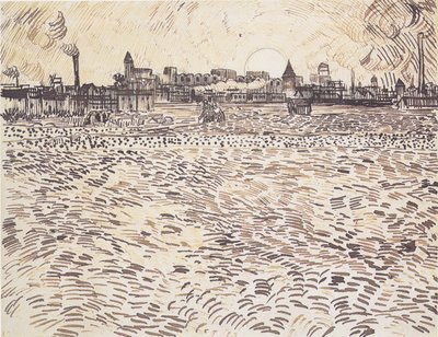 Zomeravond, tekening naar geschilderde studie door Vincent van Gogh